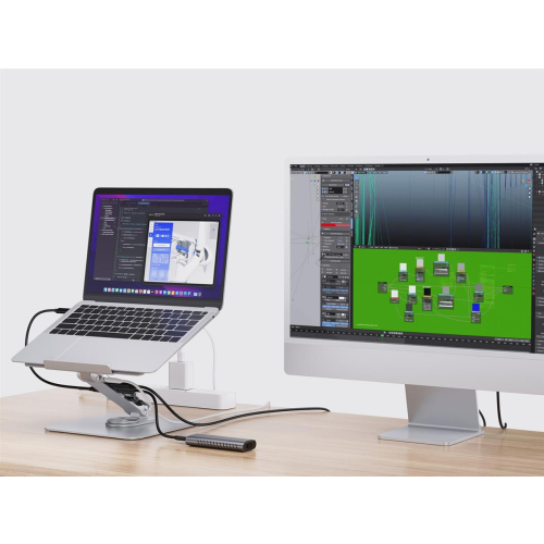CONCEPTRONIC Uchwyt na laptopa ze stacją dokującą 7 w 1 srebrny-23413876