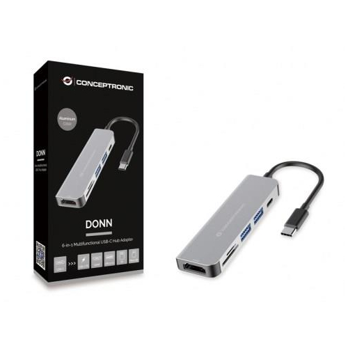 Conceptronic DONN02G stacja dokująca USB 3.2 Gen 1 (3.1 Gen 1) Type-C Aluminium-23413879
