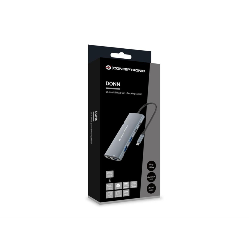 Conceptronic DONN06G stacja dokująca Przewodowa USB 3.2 Gen 1 (3.1 Gen 1) Type-C Szary-23413911