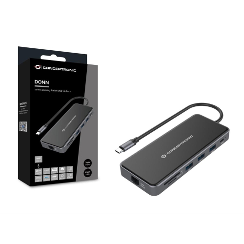 Conceptronic DONN15G - Stacja dokująca - USB-C 3.2 Gen 1 - VGA, 2 x HDMI - GigE-23413924