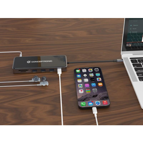 Conceptronic DONN15G - Stacja dokująca - USB-C 3.2 Gen 1 - VGA, 2 x HDMI - GigE-23413928