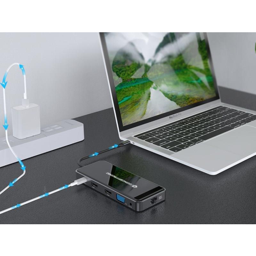 Conceptronic DONN15G - Stacja dokująca - USB-C 3.2 Gen 1 - VGA, 2 x HDMI - GigE-23413930