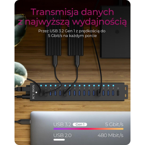 ICY BOX Hub 17-Portowy z USB 3.2 Gen-23413945
