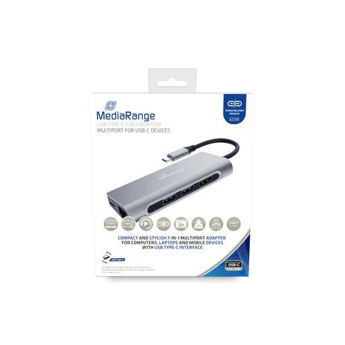 MediaRange MRCS510 stacja dokująca USB 3.2 Gen 1 (3.1 Gen 1) Type-C Srebrny