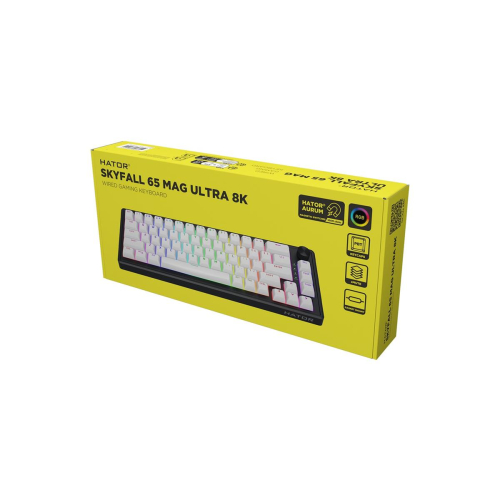 HATOR Skyfall 65 MAG ULTRA 8K klawiatura Gaming USB QWERTY US English Czarny, Biały-23414170