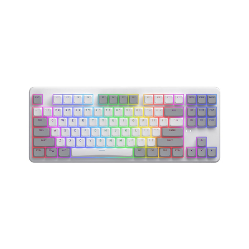 HATOR Rockfall 3 TKL Wireless klawiatura Uniwersalne USB + RF Wireless + Bluetooth QWERTY Angielski Biały