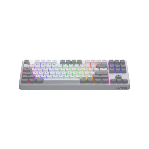 HATOR Rockfall 3 TKL Wireless klawiatura Uniwersalne USB + RF Wireless + Bluetooth QWERTY Angielski Biały-23414320