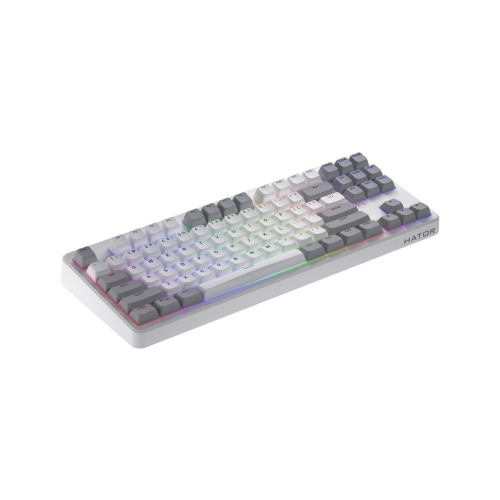 HATOR Rockfall 3 TKL Wireless klawiatura Uniwersalne USB + RF Wireless + Bluetooth QWERTY Angielski Biały-23414322