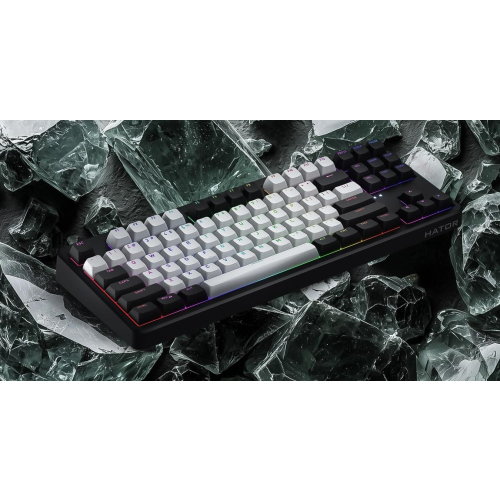 HATOR Rockfall 3 TKL Wireless klawiatura Uniwersalne USB + RF Wireless + Bluetooth QWERTY Angielski Biały-23414328