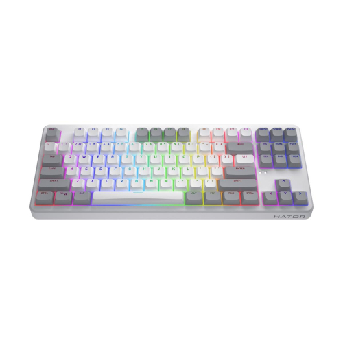 HATOR Rockfall 3 TKL Wireless klawiatura Uniwersalne USB + RF Wireless + Bluetooth QWERTY Angielski Biały-23414329