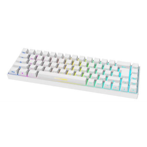 Deltaco Gaming GAM-100-W-DE klawiatura USB + RF Wireless + Bluetooth QWERTZ Niemiecki Biały