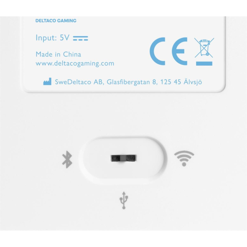 Deltaco Gaming GAM-100-W-DE klawiatura USB + RF Wireless + Bluetooth QWERTZ Niemiecki Biały-23414350