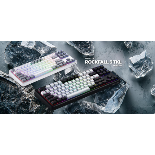 Klawiatura dla graczy Hator Rockfall 3 TKL Wireless mechaniczna czarna (klawisze czarno-białe)-23414368