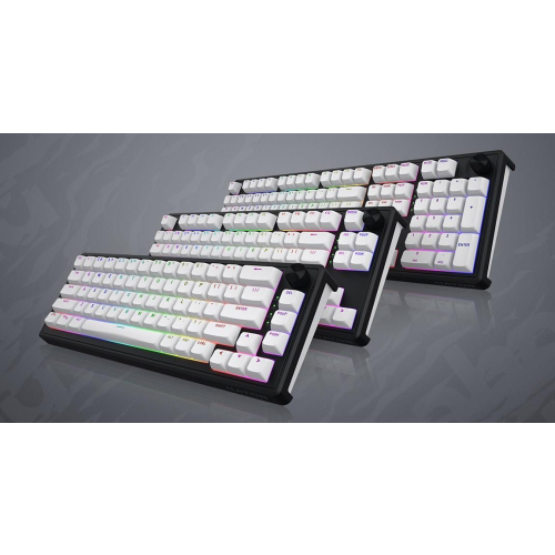 HATOR Skyfall Wireless 65 klawiatura Gaming USB + RF Wireless + Bluetooth QWERTY US English Czarny, Biały-23414424