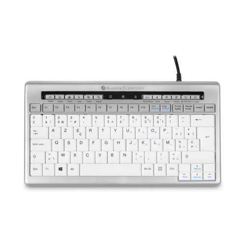 BakkerElkhuizen S-board 840 klawiatura Biuro USB QWERTY British English Jasny Szary, Biały
