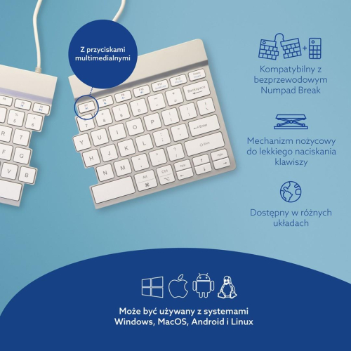 Klawiatura R-Go Tastatur Split Break US-Layout Bluetooth weiĂź-23414608