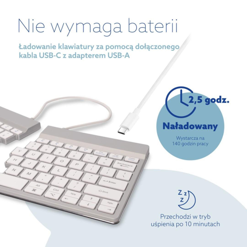 Klawiatura R-Go Tastatur Split Break US-Layout Bluetooth weiĂź-23414610