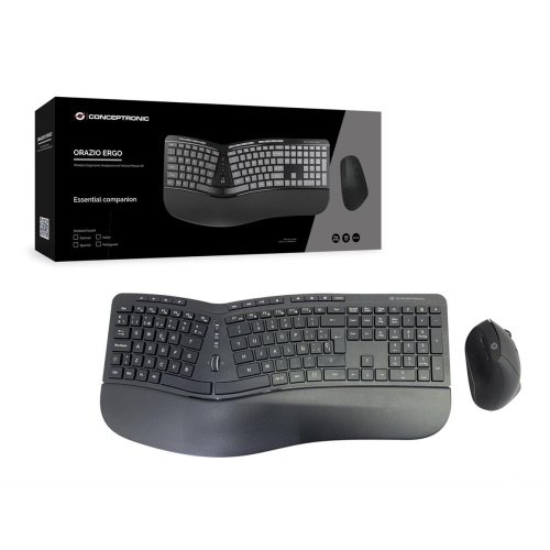Conceptronic ORAZIO02ES klawiatura Dołączona myszka Biuro RF Wireless QWERTY Hiszpański Czarny-23414652