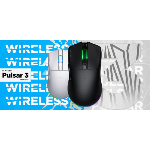 HATOR Pulsar 3 Wireless myszka Gaming Oburęczny RF Wireless + Bluetooth + USB Type-C Optyczny 12000 DPI-23415140
