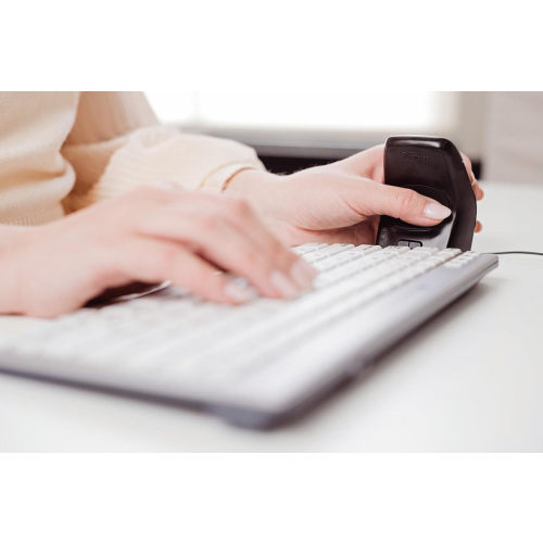 Mysz pionowa Bakker Elkhuizen DXT 3 - ergonomiczna, prawo- i leworęczna - optyczna - 7 przycisków - bezprzewodowa, prz