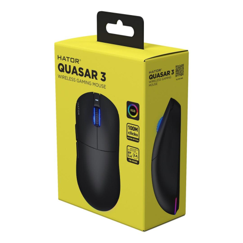 HATOR Quasar 3 Wireless myszka Gaming Oburęczny RF Wireless + Bluetooth + USB Type-A Optyczny 12000 DPI-23415322