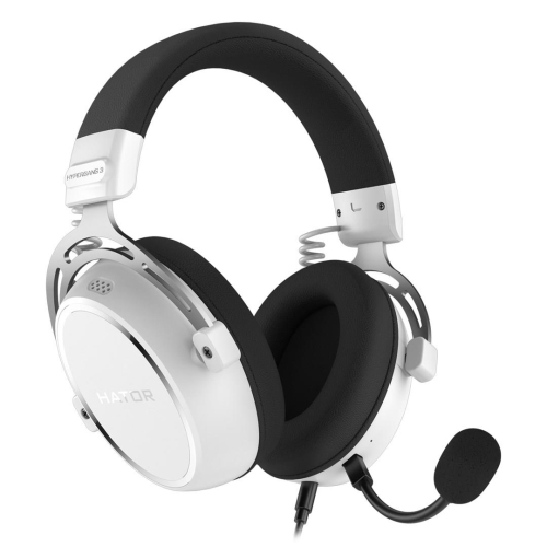 HATOR HYPERGANG 3 Hi-Res Zestaw słuchawkowy Przewodowa Opaska na głowę Gaming USB Type-C / USB Type-A Biały