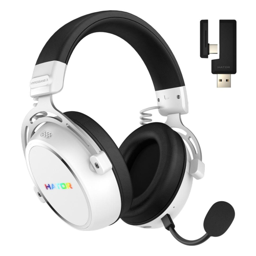 Słuchawki dla graczy Hator HYPERGANG 3 Wireless bezprzewodowe białe