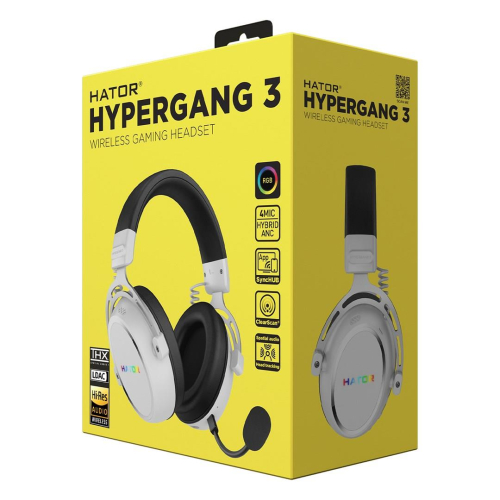 Słuchawki dla graczy Hator HYPERGANG 3 Wireless bezprzewodowe białe-23415645