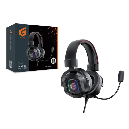Conceptronic ATHAN02B słuchawki/zestaw słuchawkowy Przewodowa Opaska na głowę Gaming USB Typu-A Czarny-23415838