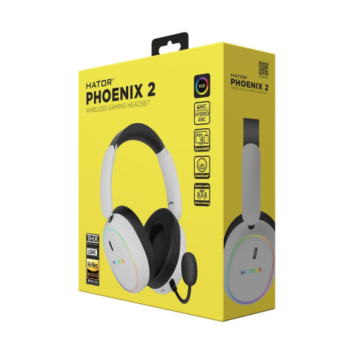Słuchawki dla graczy Hator Phoenix 2 Wireless bezprzewodowe białe-23415868