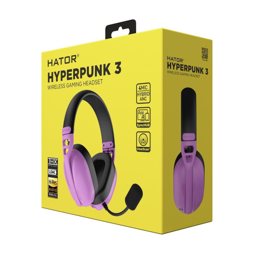 Słuchawki dla graczy Hyperpunk 3 Wireless bezprzewodowe fioletowe-23415884