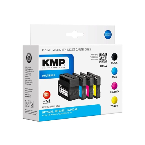 KMP Patrone HP NR.932/933XL Multip. 1000-1200 S. H174V refilled