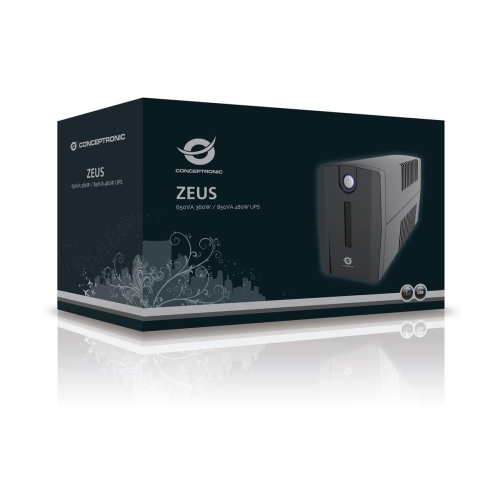 CONCEPTRONIC UPS 650VA/360W/2xSchuko/HID USB/RJ45in/Out bk-23436517