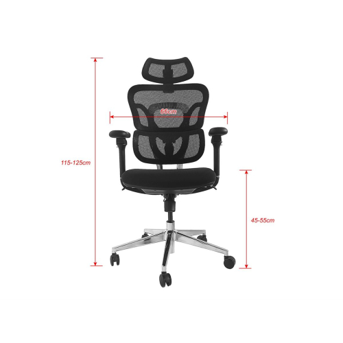 Equip Ergonomischer BĂĽrostuhl+Kopf/ArmstĂĽtzen+SFS schwarz lite Retail-23453221