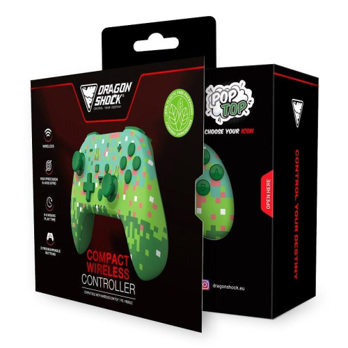 Dragonshock PopTop Zielony, Ciemny Zielony, Różowy, Biały Bluetooth Gamepad Analogowa/Cyfrowa Nintendo Switch, PC-234