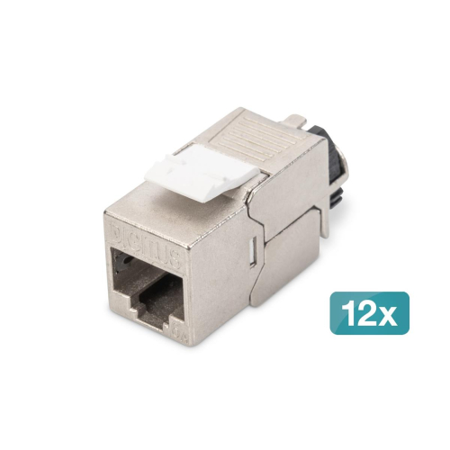 Digitus Moduł CAT 6A Keystone, ekranowany z inteligentnym menedżerem kabli - 12 szt.