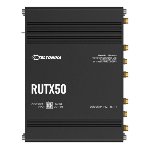 Teltonika RUTX50 router bezprzewodowy Gigabit Ethernet Dual-band (2.4 GHz/5 GHz) 5G Czarny