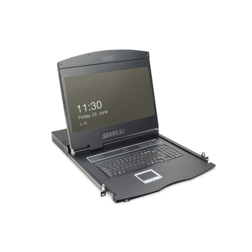 Konsola modularna KVM 19'' LCD TFT, 8 portów kat.5e, touchpad, klawiatura GE, czarny