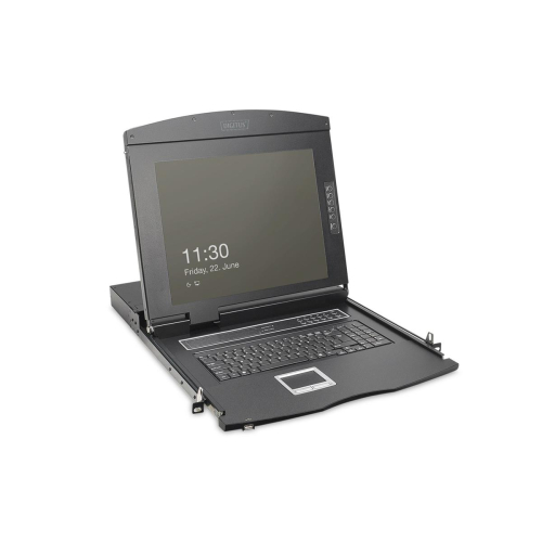 Konsola modularna KVM 19'' HD TFT, 8 portów VGA, touchpad, klawiatura GE, czarny