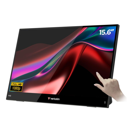 Verbatim Portable 15.6" FHD Touch Monitor LIGHT Przenośny monitor Czarny 39,6 cm (15.6") LCD 1920 x 1080 px