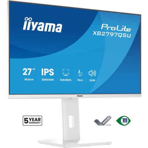 iiyama ProLite XB2797QSU-W1 monitor komputerowy 68,6 cm (27") 2560 x 1440 px Quad HD LED Biały