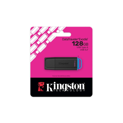 KINGSTON 128GB Portable USB 3.2 Gen 1 DataTraveler Exodia Black/Blue-23474090