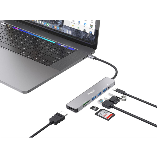 Equip 133494 stacja dokująca Przewodowa USB 3.2 Gen 1 (3.1 Gen 1) Type-C Srebrny-23474830