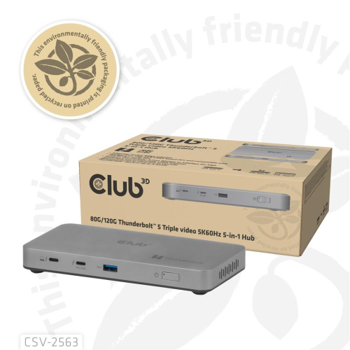 CLUB3D CSV-2563 stacja dokująca Thunderbolt 5 Srebrny-23475010