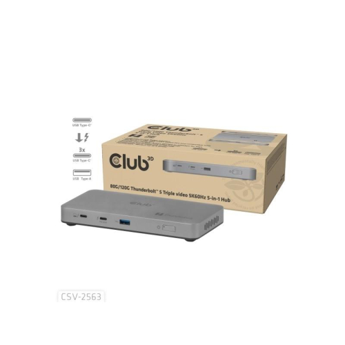 CLUB3D CSV-2563 stacja dokująca Thunderbolt 5 Srebrny