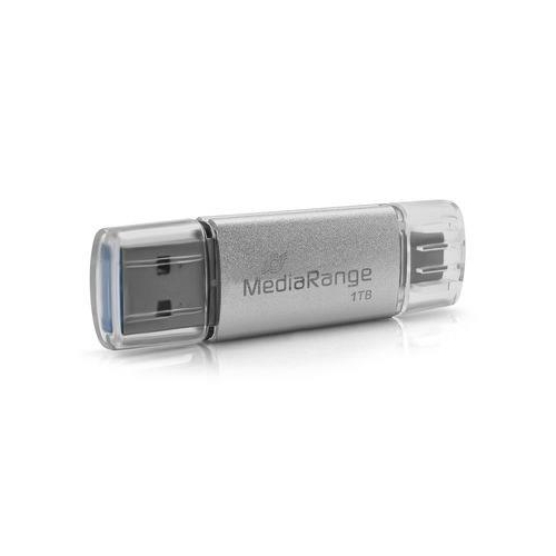MediaRange MR941-1 pamięć USB 1 TB USB Type-A / USB Type-C 3.2 Gen 1 (3.1 Gen 1) Srebrny-23475013