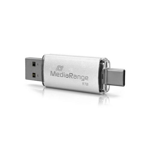 MediaRange MR941-1 pamięć USB 1 TB USB Type-A / USB Type-C 3.2 Gen 1 (3.1 Gen 1) Srebrny-23475014