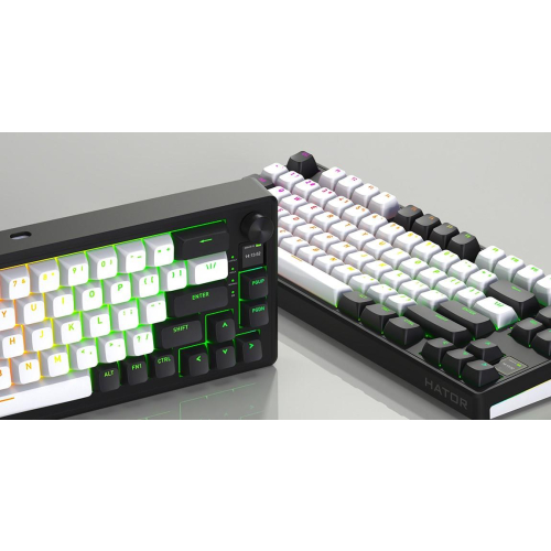 HATOR Skyfall 80 MAG ULTIMA 8K wireless klawiatura Gaming USB + RF Wireless + Bluetooth QWERTY US English Czarny, Biały
