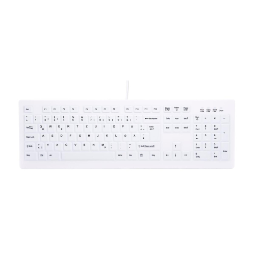 Contour Design Active Key AK-C8100 klawiatura Biuro RF Wireless Niemiecki Biały