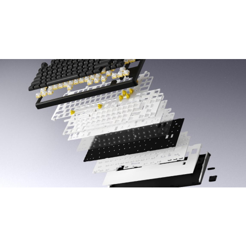 HATOR Skyfall Wireless 80 klawiatura Gaming USB + RF Wireless + Bluetooth QWERTY US English Czarny, Biały-23475373